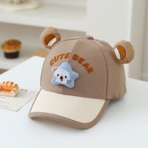 Children's Multi-color Edge-sewn Three-dimensional Cartoon-style Combined Korean-style Sweet Baseball Cap, Suitable For Daily Outings And Travels