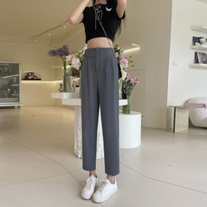 Plus Size Thin High-waisted Suit Pants For Women