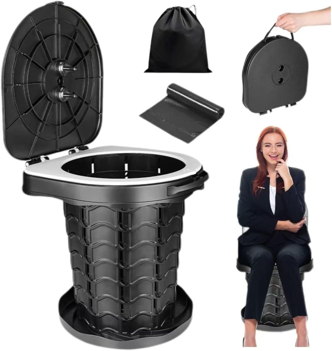 Portable Folding Camping Toilet Compact Potty Loo Caravan Toilet Picnic Fishing