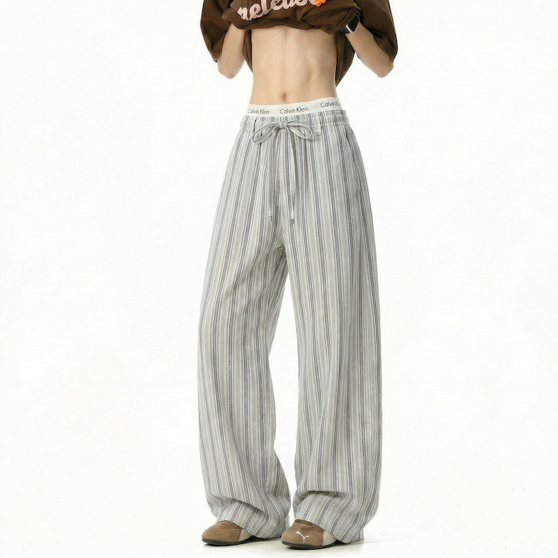 Gender-neutral Pleated Casual Loose-fit Bubble-cloth Pants