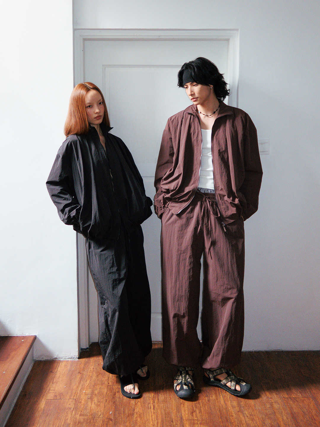 Wrinkled Textured And Pleated Slacks