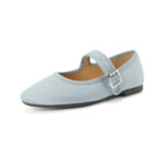 Womens Soft-soled Ballet-style Round-toe Suede French Flat Shoes