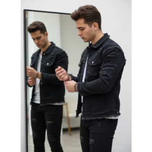 Form-fitting Denim Jacket For Men