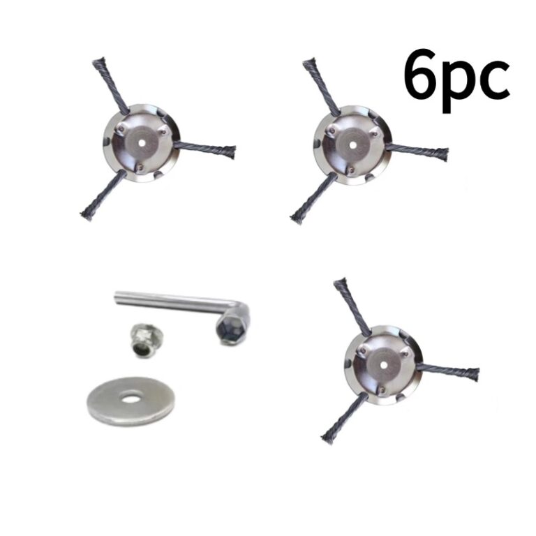 6in Heavy Duty 3 Wire Steel Brush Cutter Head, Replacement Disc For Gas Electric Weed Trimmers