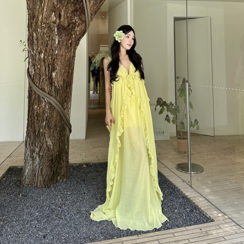 Yellow Beach Vacation Dress With A Resort Vibe