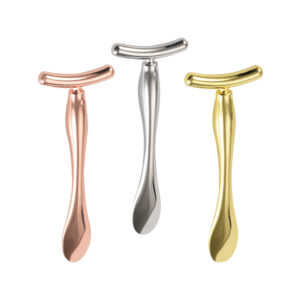 Metal Face Cream Massage Stick With Dual Heads Made Of Zinc Alloy For Firming And T-zone Eye Cream Infusion