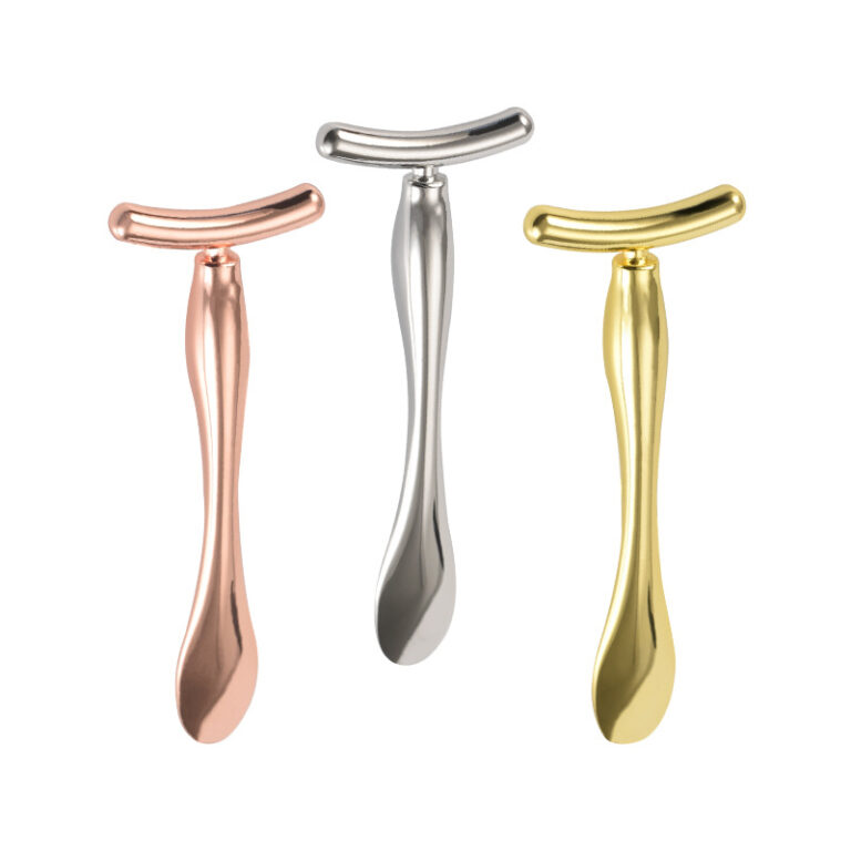 Metal Face Cream Massage Stick With Dual Heads Made Of Zinc Alloy For Firming And T-zone Eye Cream Infusion