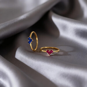 Heart Shaped Zirconia Birthstone Ring