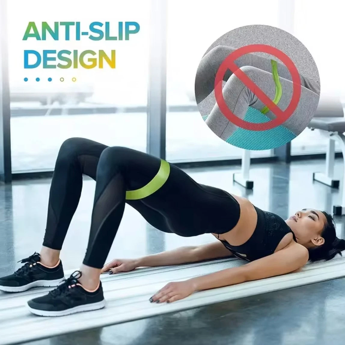 Resistance Bands Loop Set Of 5 Exercise Strength Workout Fitness Yoga Booty Band Training - Image 2