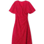 Womens V-neck Floral-print Short-sleeve Dress
