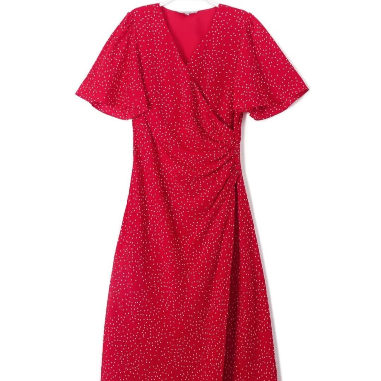 Womens V-neck Floral-print Short-sleeve Dress