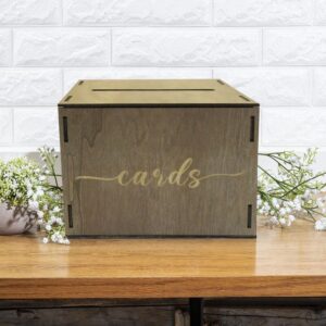 Rustic Wooden Wedding Card Box With Slot, Cards Lettering Wooden Gift Card Holder Box For Wedding Reception, Bridal Shower, Graduation Party Decor