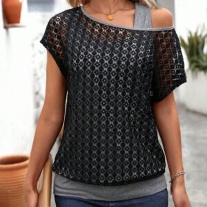Womens Summer New Arrival Casual Short-Sleeve Knit Top