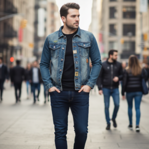Form-fitting Denim Jacket For Men
