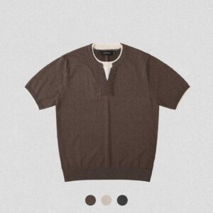 Relaxation Knitted Short-sleeved T-shirt Male