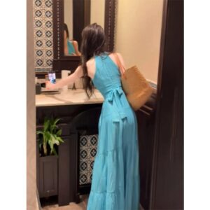 Womens Fashionable Slim-Fit Halter-Neck Slip Dress