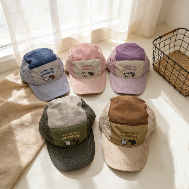 Children’s Multi-color Striped And Checked Patterned, With Numerous Letters And Cartoon Animals, Embroidered Baseball Cap For Casual Outings And Shopping.