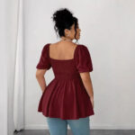 New Stylish Pleated Womens Blouse In Plus Sizes