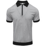 Mens Half-Zip Polo Shirt With Lapel Collar And Short Sleeves