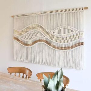 Tassel Tapestry, Nordic-style Living Room, Hand-woven Cotton Rope
