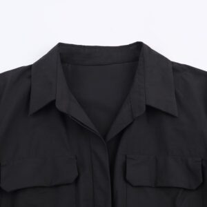 Elegant Womens Poplin Midi Casual Dress