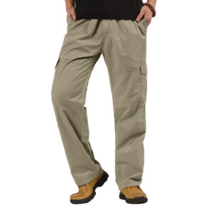 Mens Casual Trousers Multi-pocket Work Pants