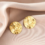 Women INS Casual Petal Stainless Steel Earrings, Rotatable Leaf 18K Gold Plated Titanium Steel Versatile Elegant Studs
