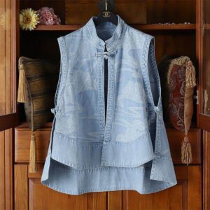 Loose-fitting Lightweight Ethnic-style Chinese-style Mandarin-button Vest Cardigan Coat
