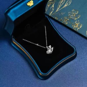 1pcs 999 Sterling Silver Fan-shaped Zircon Necklace, Dainty Trendy Style, Ideal For Birthday & Holiday Gifts