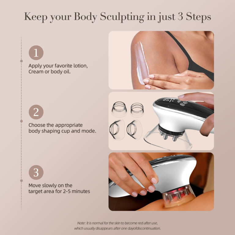 Face & Body Sculpting Machine With 4 Cups, Reduce Belly Fat, Smart Cupping Therapy Massager, Red Light Cupping Therapy, Negative Pressure Lymphatic Drainage Massager, Electric Cellulite Massage Tool
