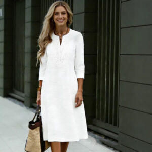 Retro Solid-color Fashionable Casual Dress For Women