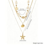 Cross-border European American Multi-layer Jewelry Set, Ocean Beach Style Clavicle Necklace With Shell & Starfish Pendant, In Stock Seaside Women Neck Accessories