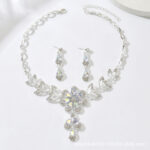Cross-Border Foreign Trade Retro Jewelry Exaggerated Necklace Set Luxury Crystal Jewelry Banquet Dress Accessories Factory Direct Supply