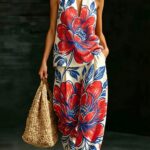 Loose V-neck Sleeveless Striped Casual Suit