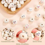 150 Wooden Beads With Holes For DIY Jewelry Making, Craft Projects, And Decorations—Party Supplies Set