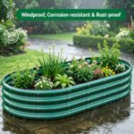 Galvanized Raised Garden Bed 6x3x1ft - Heavy Duty Metal Planter Box for Vegetables, Herbs & Flowers, Rust-Proof Outdoor Garden Bed with Large Capacity, Green, 2PCS
