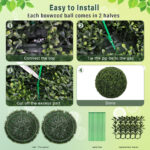 18.5IN Topiary Balls Artificial Outdoor Faux Boxwood Plants Large Green Decorative Spheres for Garden Front Porch Patio Planter Decoration, 2pcs/set