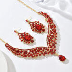 Cross-Border Foreign Trade Retro Jewelry Exaggerated Necklace Set Luxury Crystal Jewelry Banquet Dress Accessories Factory Direct Supply