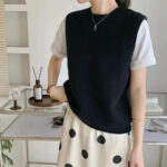 Womens New Hollowed-Out Crew-Neck Knitted Vest