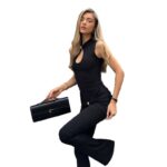 Top And High-waisted Pleated Spicy-girl Pants Set