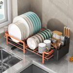 Extendable Dish And Utensil Rack For Storing Bowls And Cups
