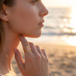 Fashion Multicolor Enamel Gold Plated Stainless Steel Adjustable Open Ring For Women, Anti-fade Titanium Steel Band