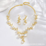 Cross-Border Foreign Trade Retro Jewelry Exaggerated Necklace Set Luxury Crystal Jewelry Banquet Dress Accessories Factory Direct Supply