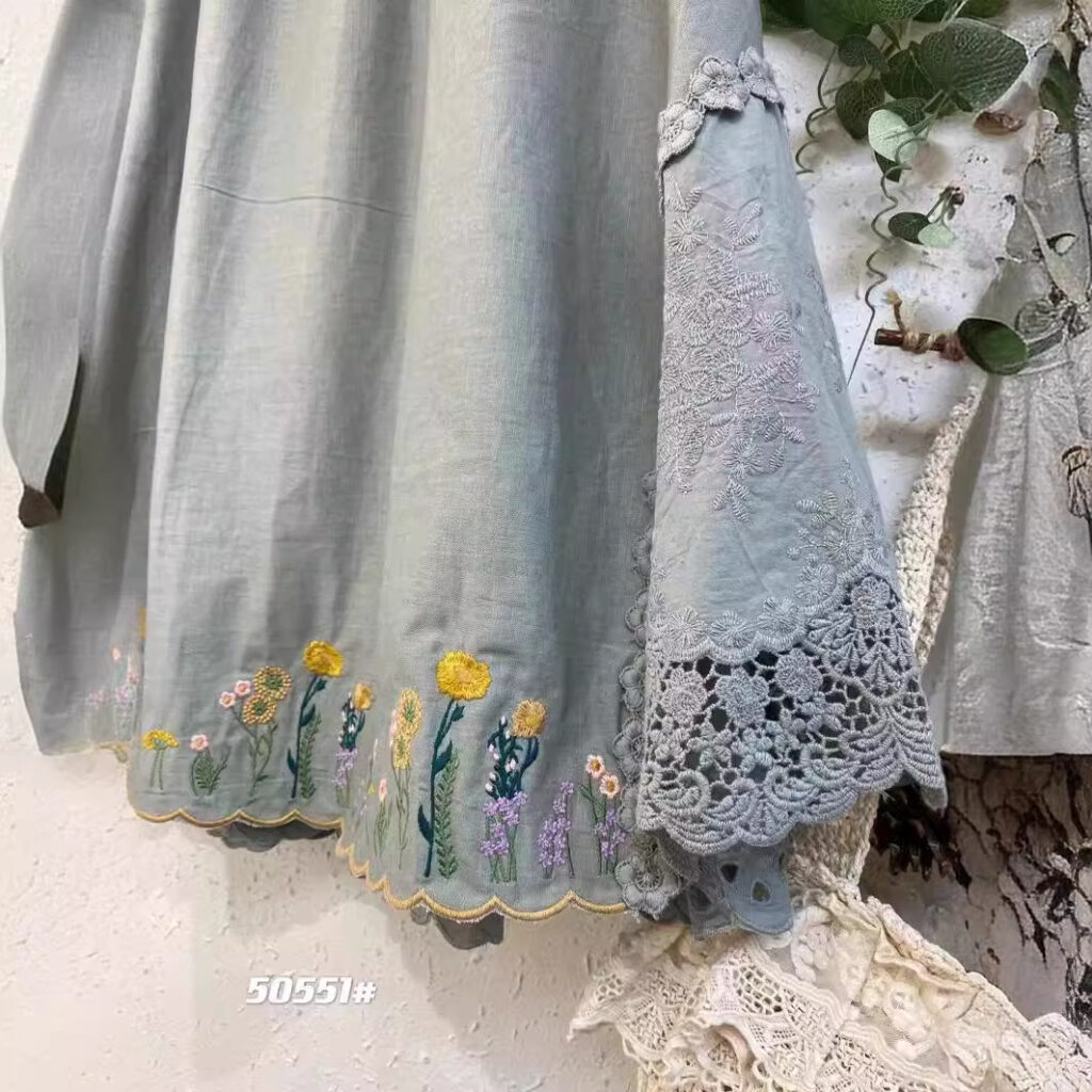 Japanese-style Forest-inspired Fresh And Vintage Elastic-waist Design