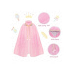 3-Piece Pink Princess Costumes - Pink Party Outfits With Crowns And Capes For Festive Occasions - Party Accessory Set