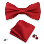 Mens Formalwear Accessory Burgundy Bow Tie Set