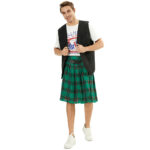 Halloween Mens Pleated Skirt Stage Performance Costume