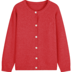 Oversized Crew Neck Button Knit Cardigan Women Soft Puff Sleeve Sweater Coat