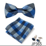 Mens Striped Jacquard Bow Tie Set