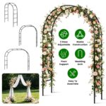 2Pcs Or 1Pcs Options 7.87Ft H X 4.59Ft W Adjustable Metal Garden Arches DIY Outdoor Trellis For Climbing Plants Wedding Arch Decoration Iron Arbor For Backyard Garden Entrance